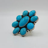Silver and Turquoise Flower Ring | From Albuquerque
