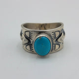 Silver Ring with Turquoise Stone From Albuquerque | P.A. Smith
