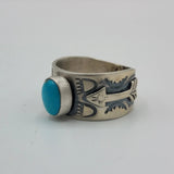 Silver Ring with Turquoise Stone From Albuquerque | P.A. Smith