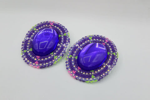 Purple Beaded Earrings | Michelle Simchen