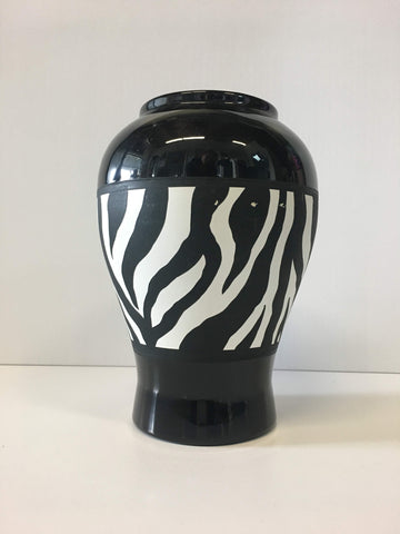 Zebra Pattern Wide Mouth Vase | Kopa Pottery