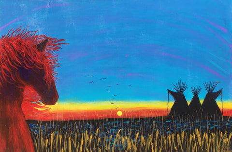 "Shoshone Horse" - Original Painting | Oneka Jones