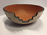 *Painted Bowl w/ Carved Edge