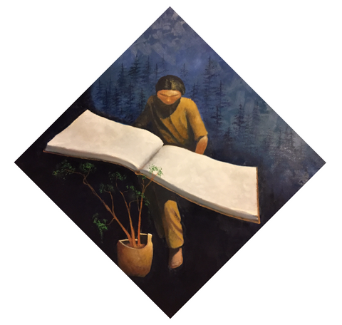 "Light Reading" - Original Painting | Robert Wapahi
