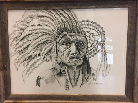 "Elder Chief" - Framed Original Artwork | Bradley Delaurentis